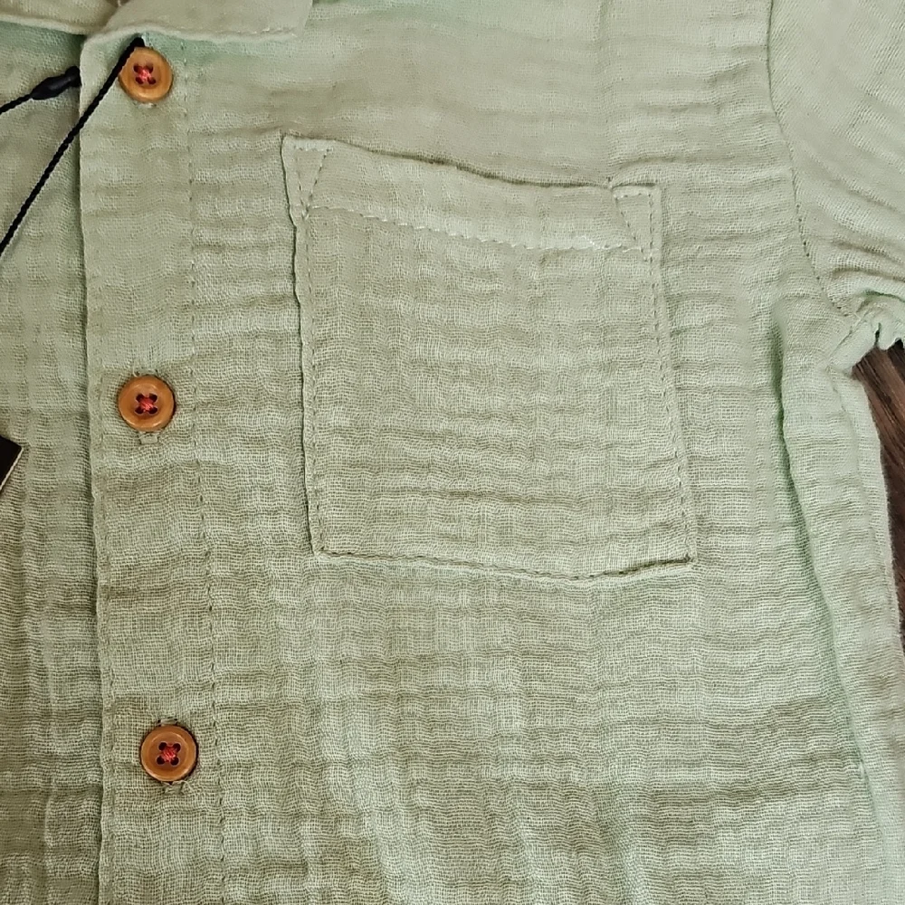 NWT Ben Sherman SHort Set Light Green Shirt Tropical 12 Months Toddler